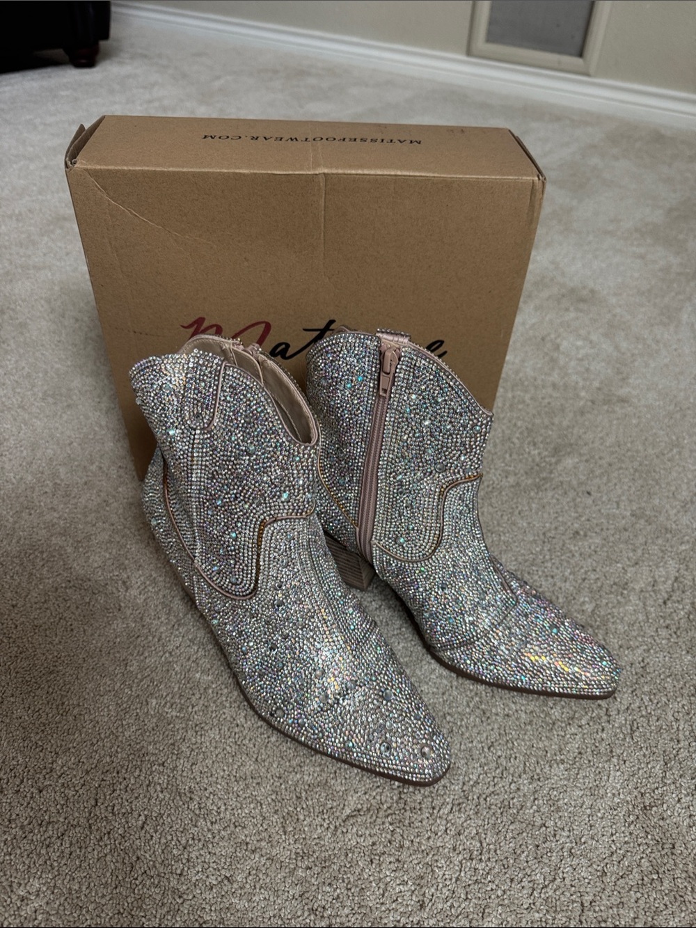 Marissa Harlow Clear Stone Bootie - Silver
